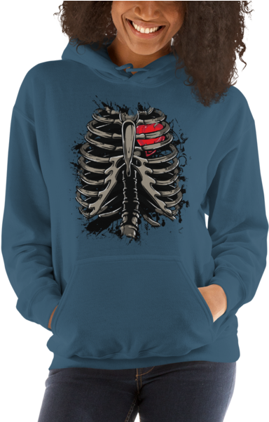 Ribcage Hoodie - Sweatshirt (600x600), Png Download