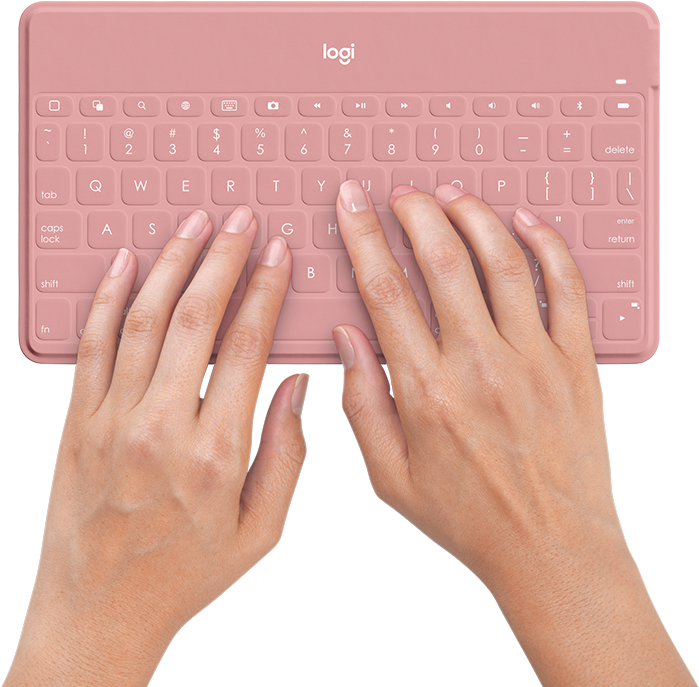 Logitech Keys To Go Portable Wireless Keyboard For - Keys To Go Pink (800x687), Png Download
