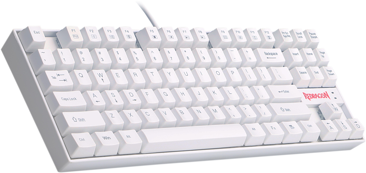 Redragon K552w-n Mechanical Gaming Keyboard 87 Keys - Small White Gaming Keyboard (1500x1500), Png Download