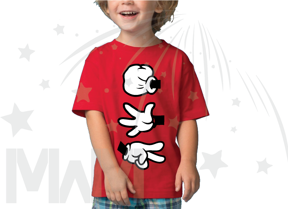 Rock Paper Scissors Disney Mickey Mouse Hands Cool - Mickey Christmas Shirt For Boy (1013x697), Png Download