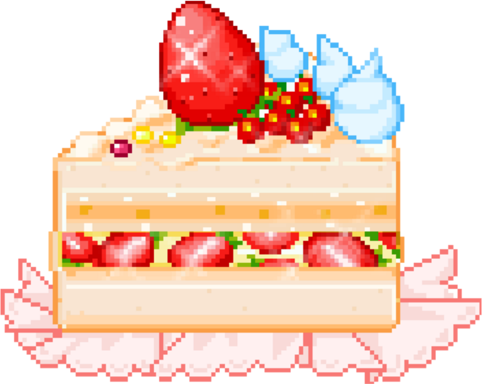 Kawaii Food Cake Pixelated Cute Foodkawaii - Png Cake (1024x1024), Png Download