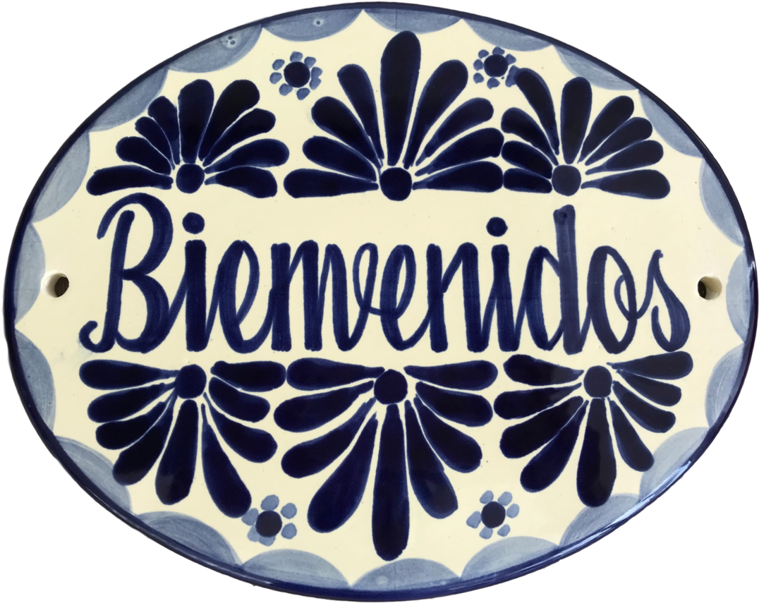 'bienvenidos' Talavera Ceramic Large House Tile Sign - Talavera House Sign (1200x900), Png Download