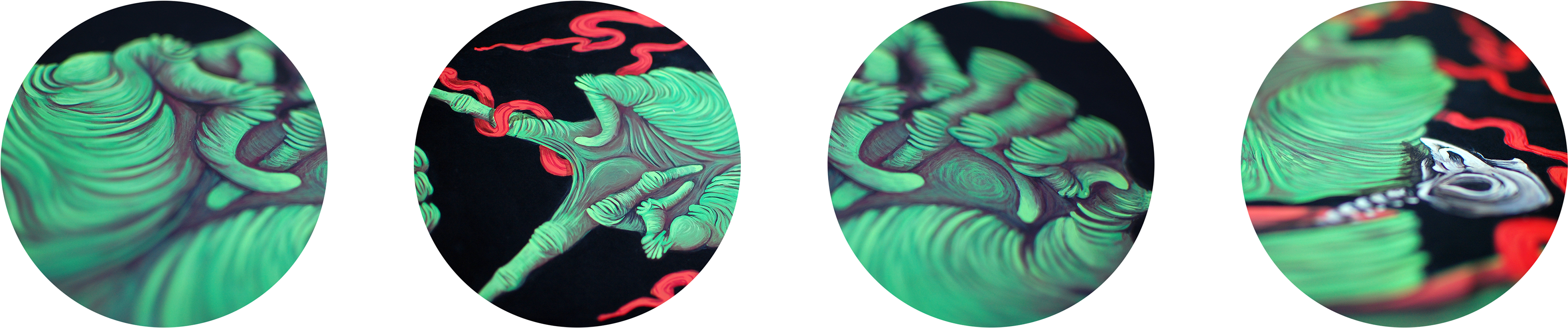 'rock, Paper, Scizzorz' // 82 X 36 Cm // Acrylic On - Circle (3840x1104), Png Download