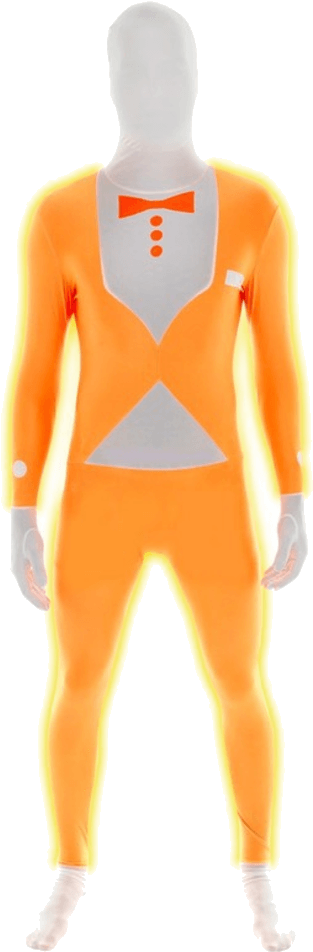 Orange Glow Tux Morphsuit - Spandex (600x951), Png Download