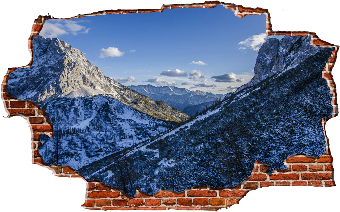 Zapwalls Decals Snow Mountain View Breaking Wall Nature - Альпы Fullhd (1280x750), Png Download
