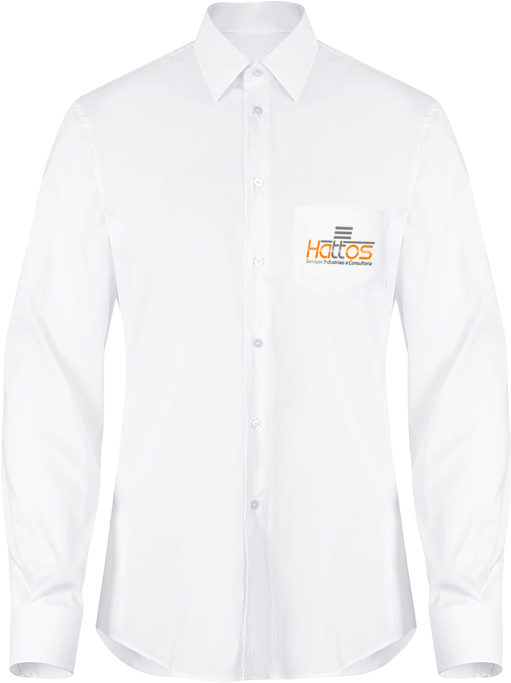 Hattos Aplique Da Marca Em Camisa Social Para Uniforme - Tom Tailor White Shirt (650x695), Png Download