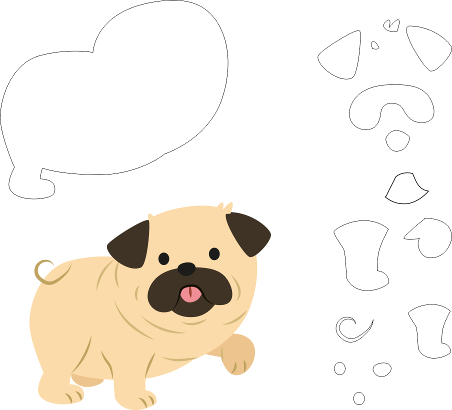 Molde De Cachorro Para Eva- Feltro E Artesanatos - Dog (904x820), Png Download