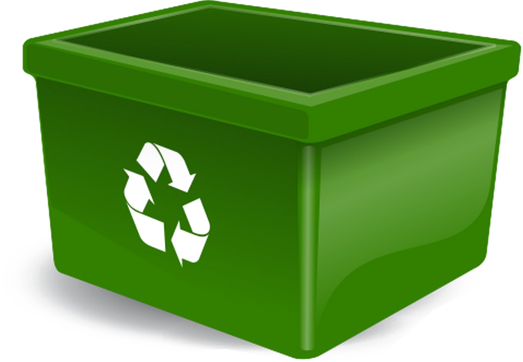 Recycle Bin Png Background Image - Green Recycle Bin Clipart (1040x720), Png Download