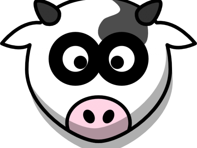Cow Head Drawing Cartoon (640x480), Png Download