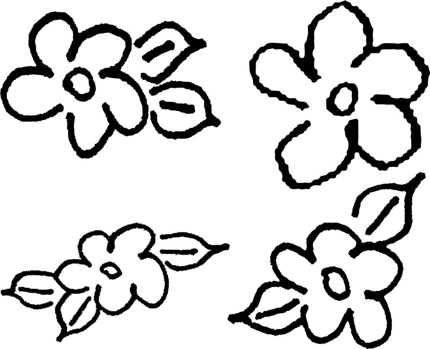 Hand Drawn Flowers Collage Sheet Download Png (1600x1237), Png Download