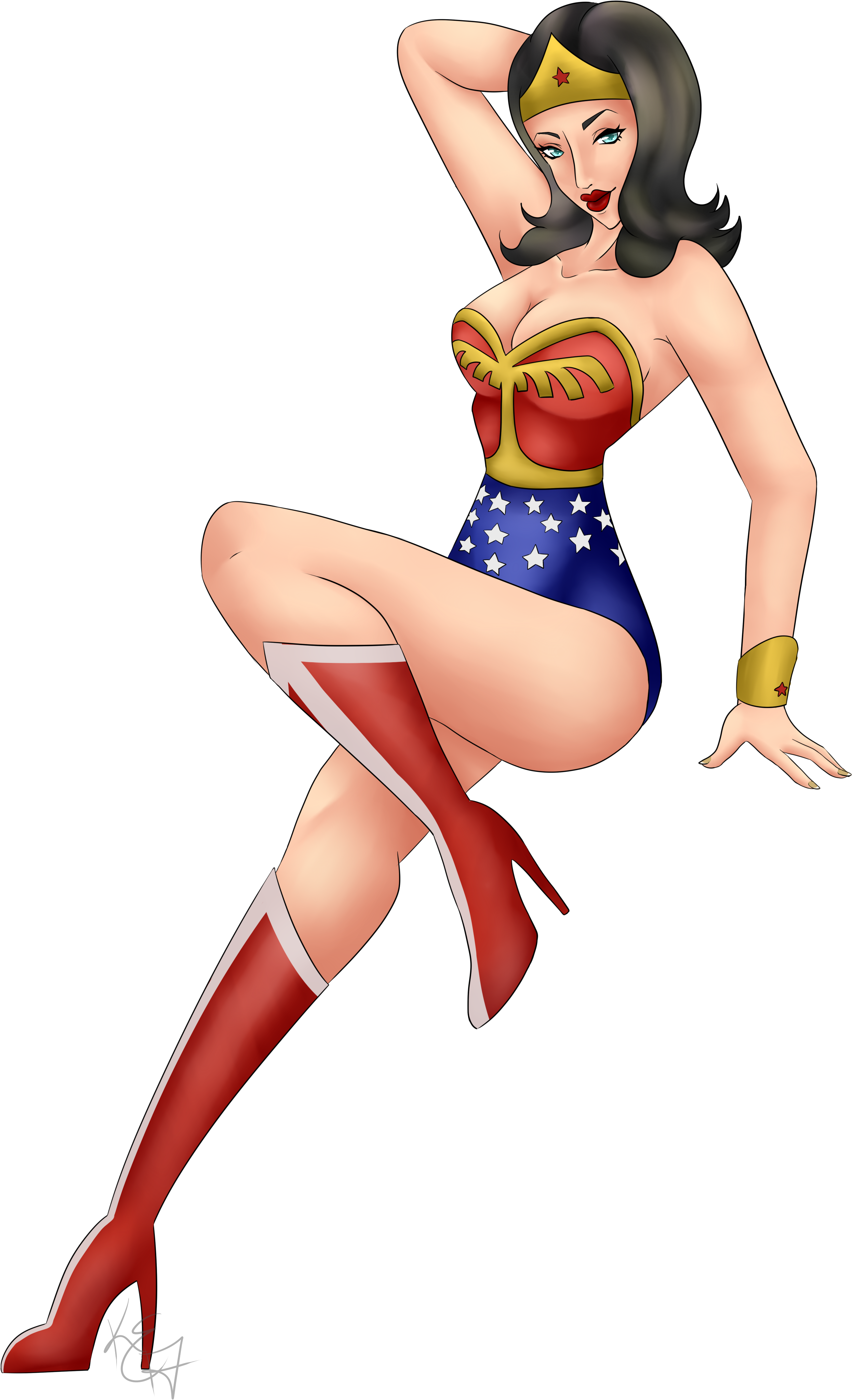 Pin Up Wonder Woman - Wonder Woman Pin Up Png (2850x4374), Png Download