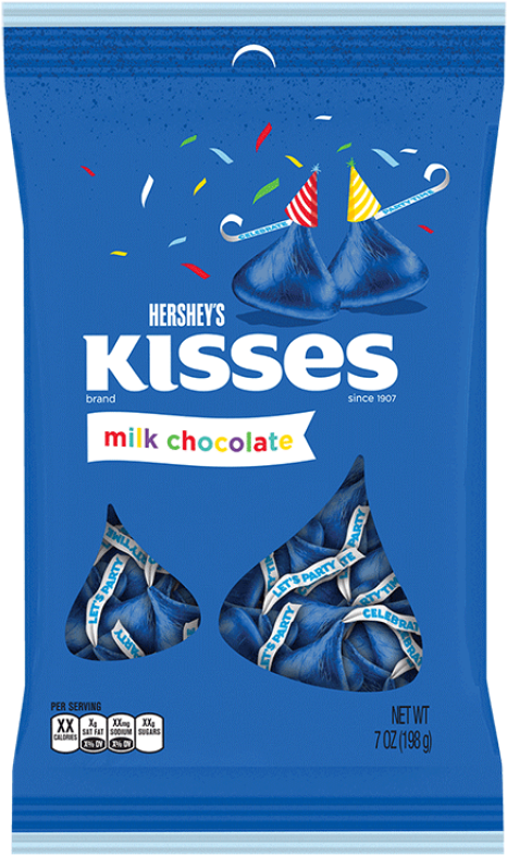 Hershey's Milk Chocolate Birthday Kisses Dark Blue - Blue Kisses Chocolate (800x800), Png Download