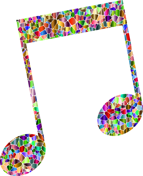 Music Download Treble Musical Note Vocal Music - Rainbow Music Note Png (606x750), Png Download
