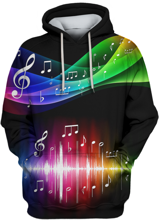 3d Music Note With Colors Full Print T Shirt - Music Notes (800x799), Png Download