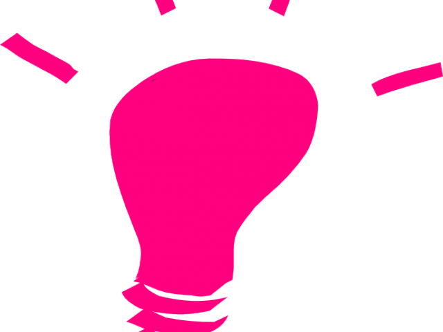 Light Bulb Clipart Pink - Light Bulb Thinking Clipart (640x480), Png Download