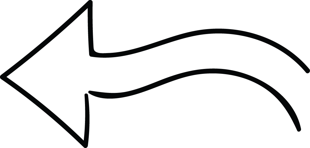 Left Arrow Doodle Line - Line Art (1072x513), Png Download