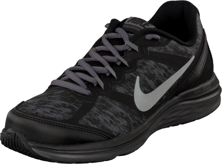 W Nike Dual Fusion Run 3 Flash Black - Sneakers (705x521), Png Download