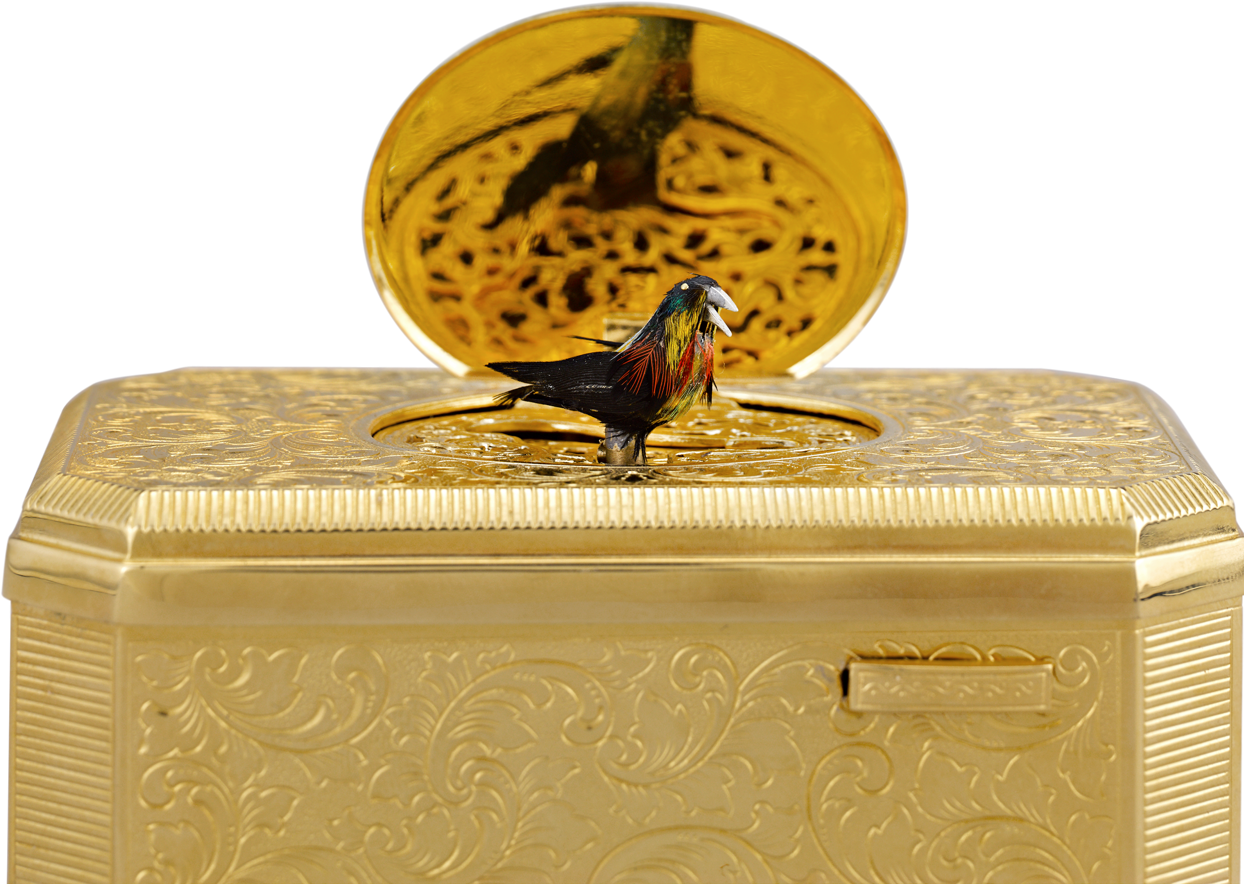 Gold-plated Singing Bird Box - Box (2500x2000), Png Download