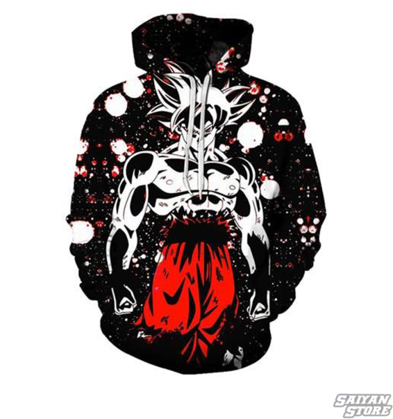 Ultra Instinct Goku Red & Black Hoodie - Goku (600x653), Png Download