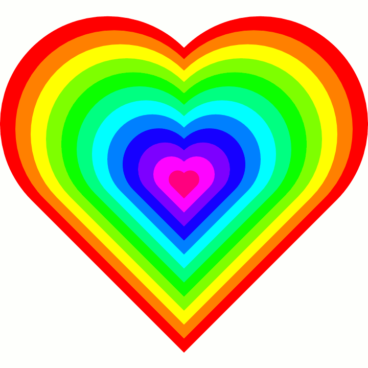 Hearts Rainbow (720x720), Png Download