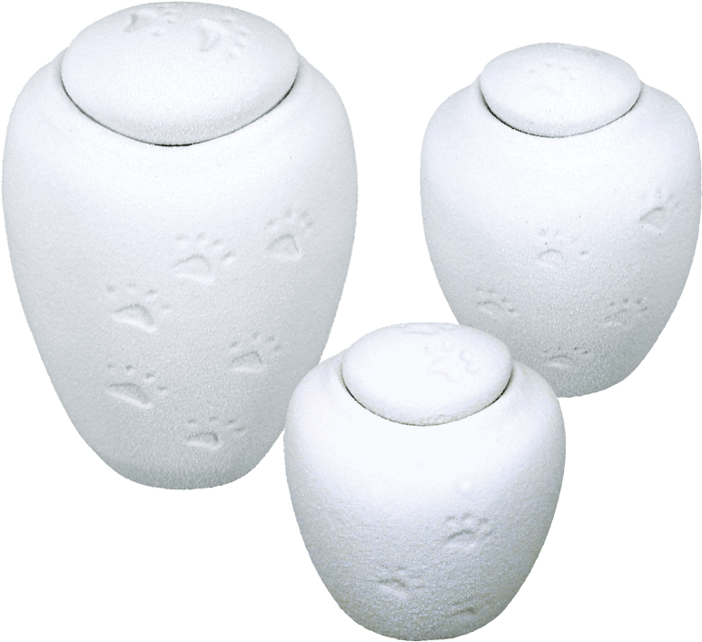 Oceane Quartz White Water-soluble Pet Urn With Paw - Vase (800x745), Png Download