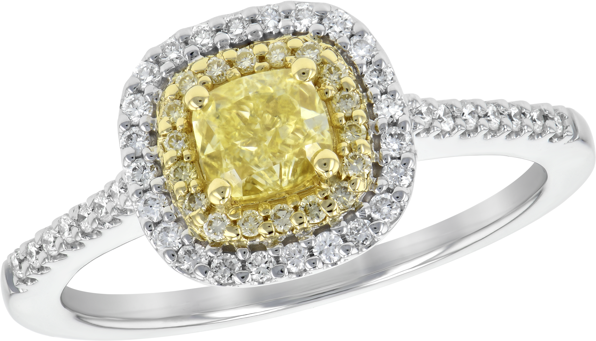 White Gold Yellow Diamond Ring Allison Kaufman - Pre-engagement Ring (2100x1500), Png Download
