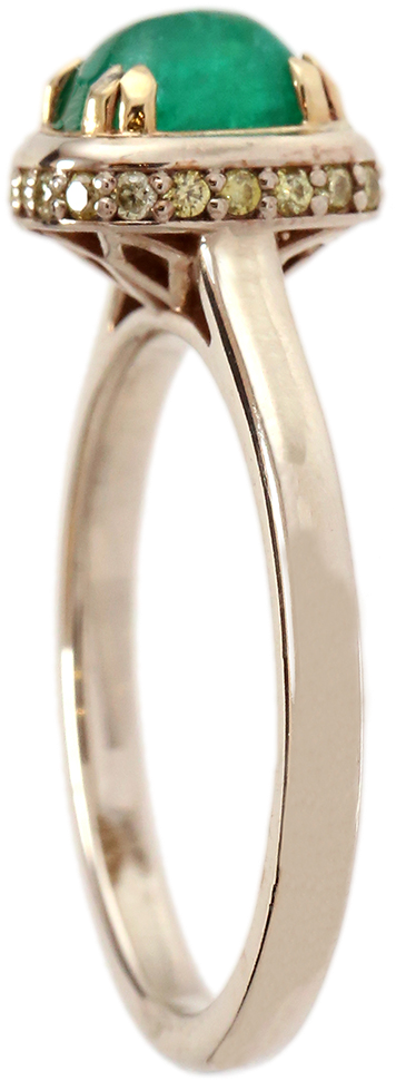 Colombian Emerald & Yellow Diamond Ring - Pre-engagement Ring (1024x1024), Png Download