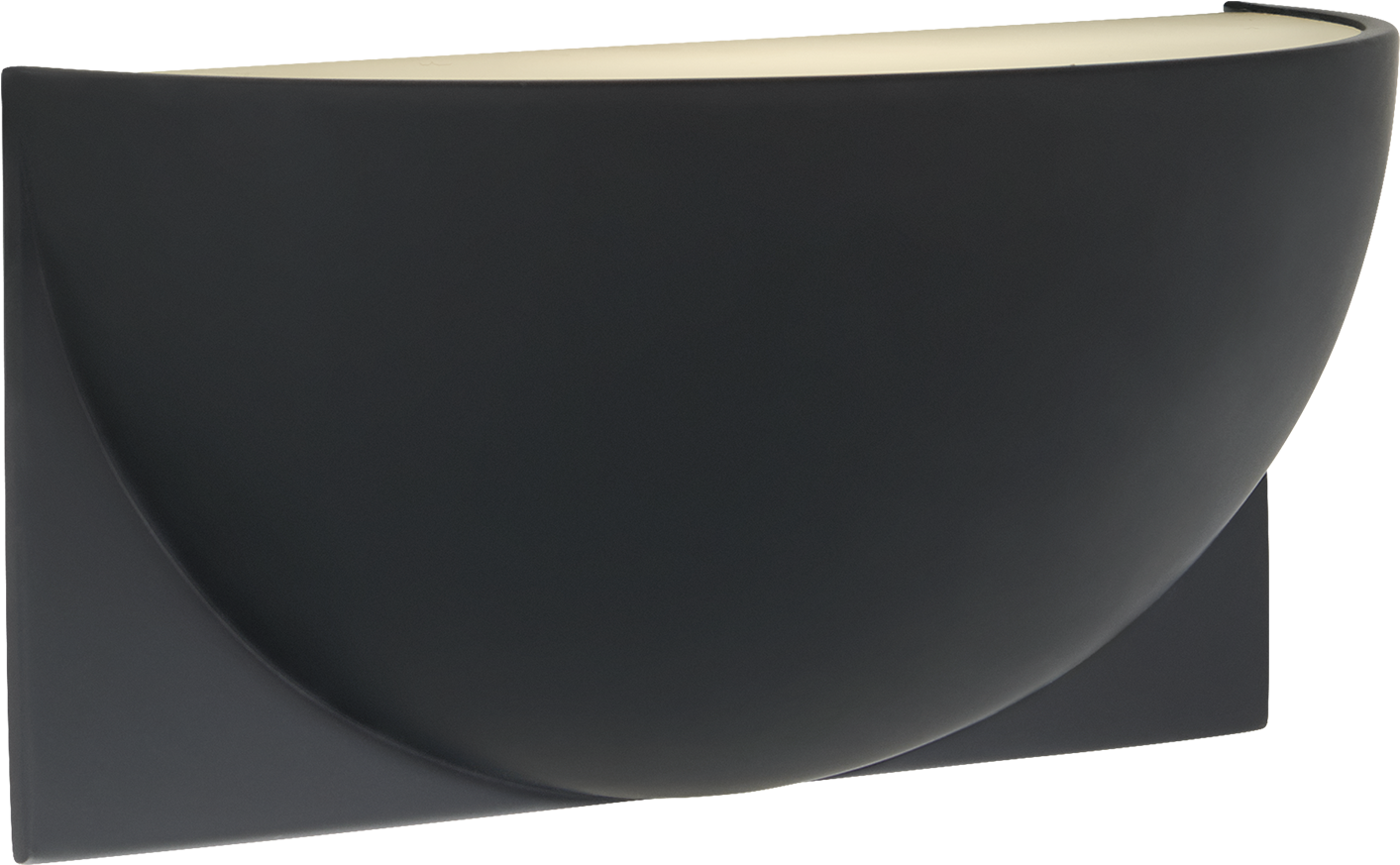 Quarter Sphere Small Up Light In Matte Black With Frosted - Oval (1440x1440), Png Download