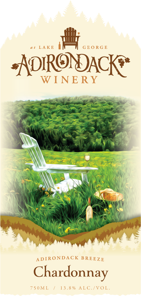 Chardonnay Front - Adirondack Winery (543x1155), Png Download