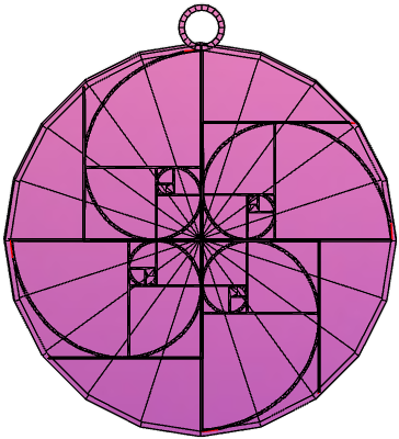 Fibonacci Spiral Pendant Mod 4 Spirals And Base - Circle (684x513), Png Download