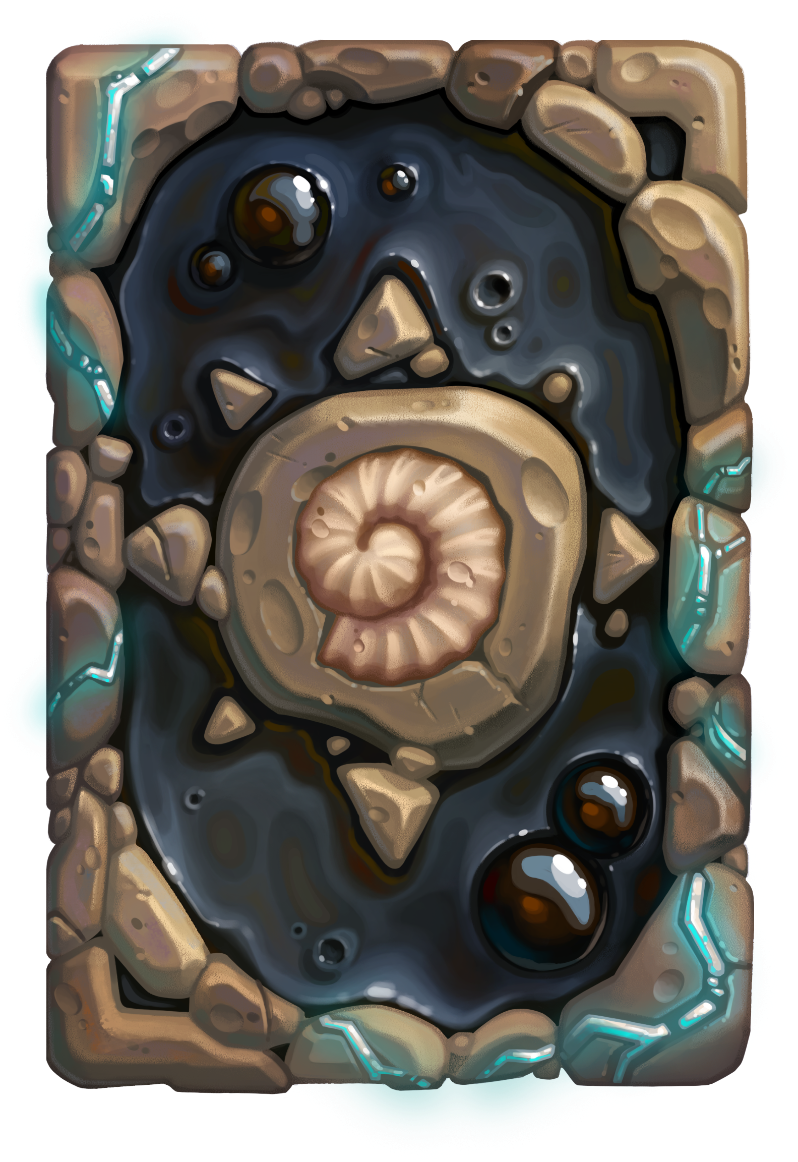 Journey To Un Goro Pre-purchase Card Back - Fossil Card Back Hearthstone Gif (1926x2743), Png Download