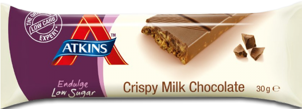 Atkins Crispy Milk Chocolate 30 Gm (600x600), Png Download