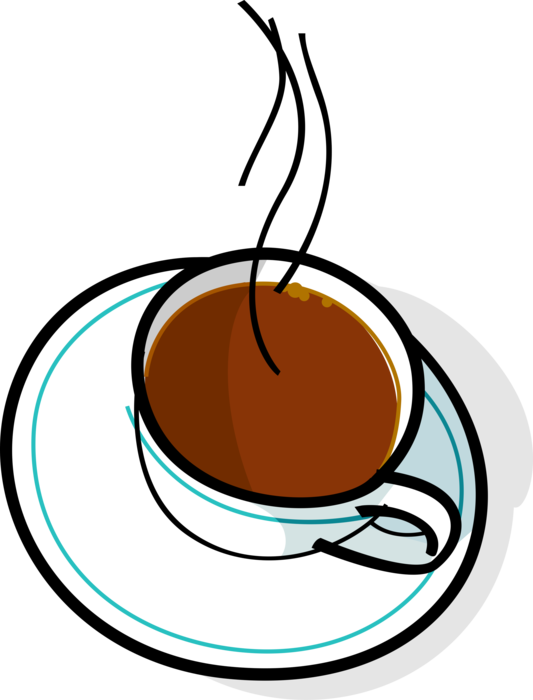 Vector Illustration Of Cup Of Hot Freshly Brewed Coffee - Hot Chocolate Clip Art (533x700), Png Download