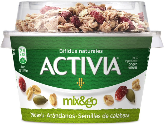 Muesli, Arándanos Y Semillas De Calabaza - Mix & Go Activia (720x720), Png Download