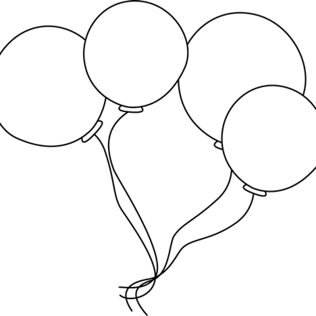Black And White Balloons Clipart Black And White Balloons - Circle (1024x1024), Png Download