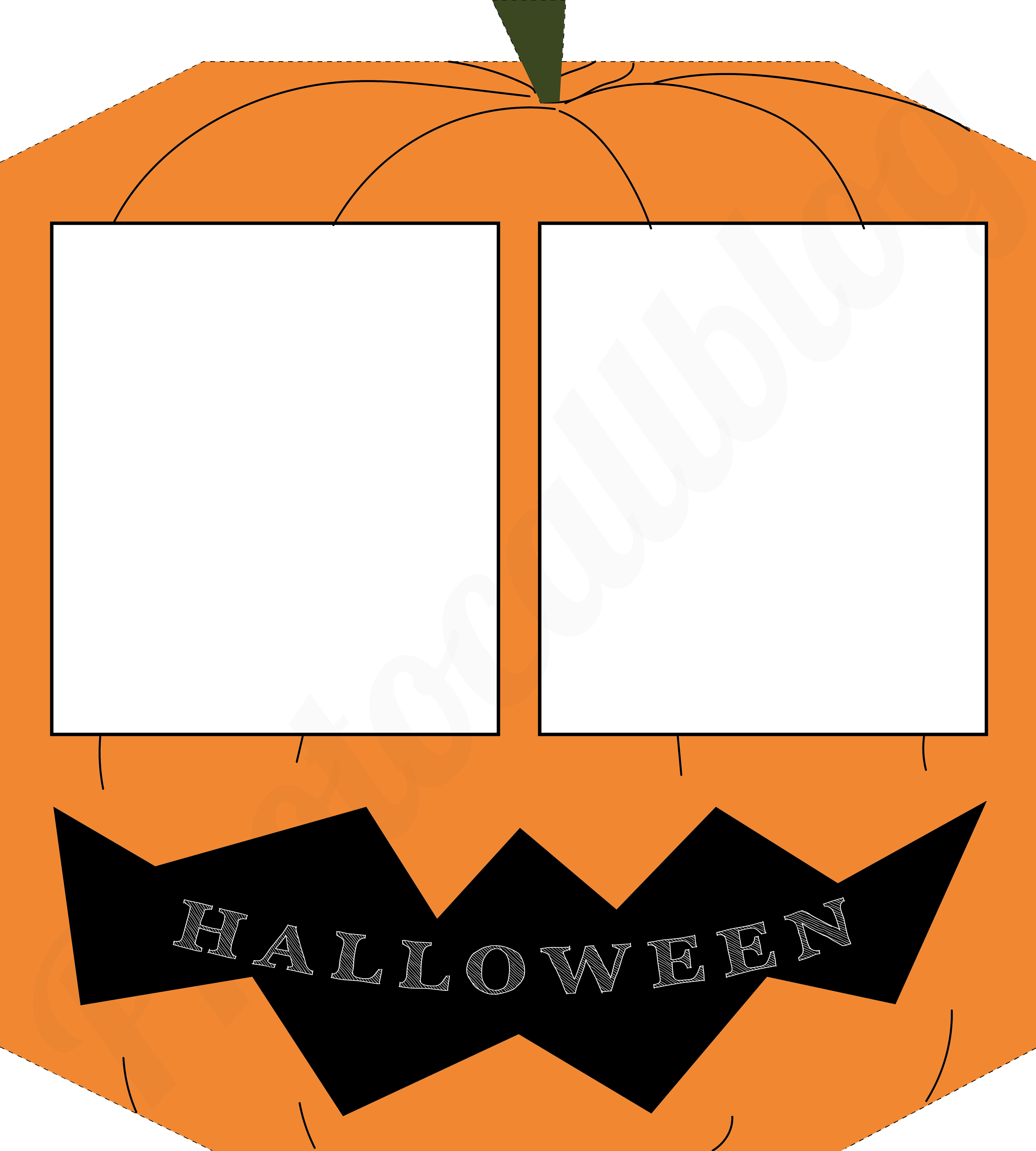 Fiesta Halloween - Marco Photocall Halloween Calabaza (5315x5906), Png Download