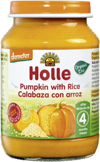 Calabaza Con Arroz - Зеленчукови Пюрета Holle (600x600), Png Download