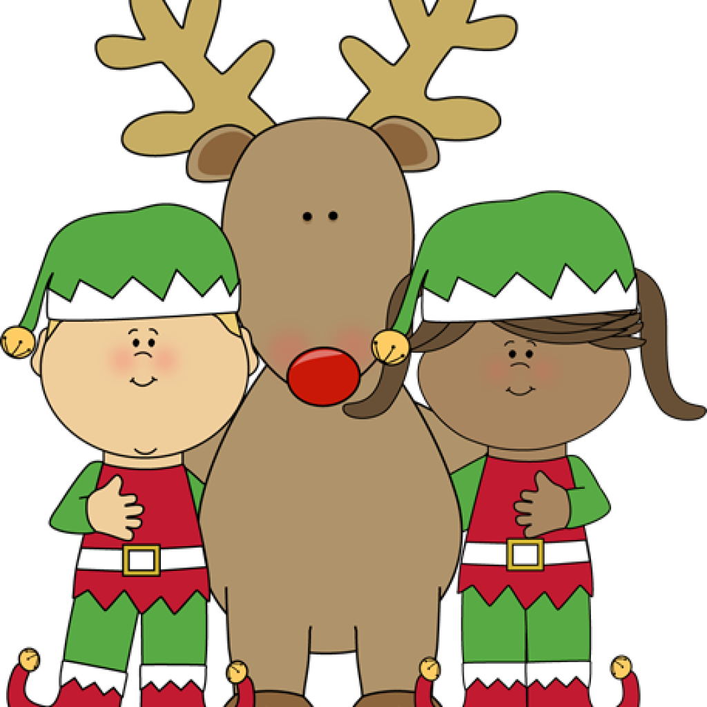 Christmas Elves Clipart 19 Cute Elf Clip Art Free Download - Elves And Reindeer Clipart (1024x1024), Png Download
