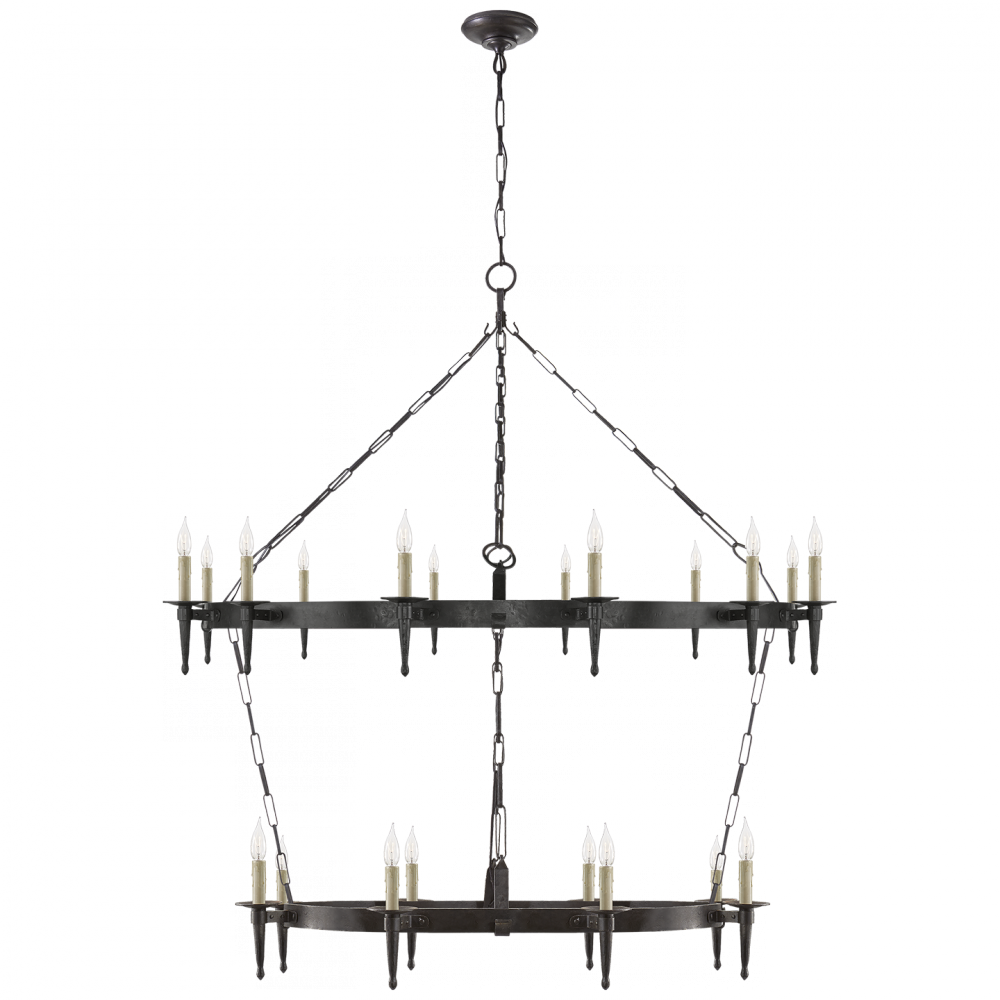 Branson Large Two-tier Ring Torch Chandelier In - Chandelier (1000x1000), Png Download