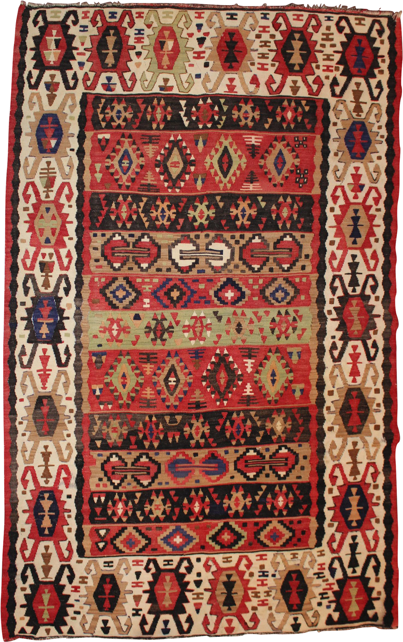 Early 20th C Persian Kilim Scatter Rug - Carpet (2048x2048), Png Download