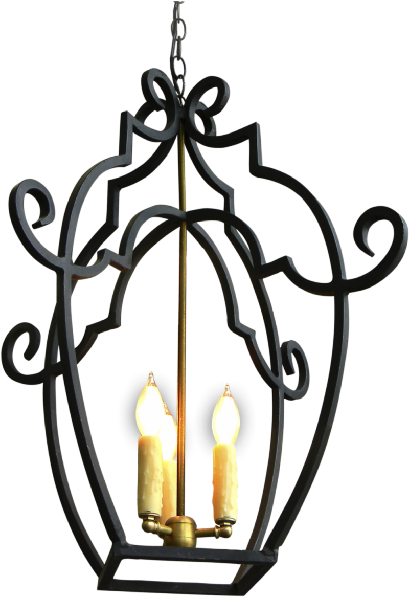 Chandelier Outdoor Lighting Spanish Wrou On Chandelier - Chandelier (948x1422), Png Download