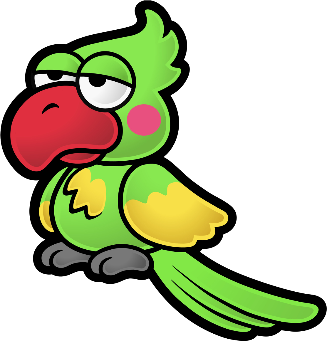 Bad Parrot Joke - Paper Mario Parrot (1200x1200), Png Download