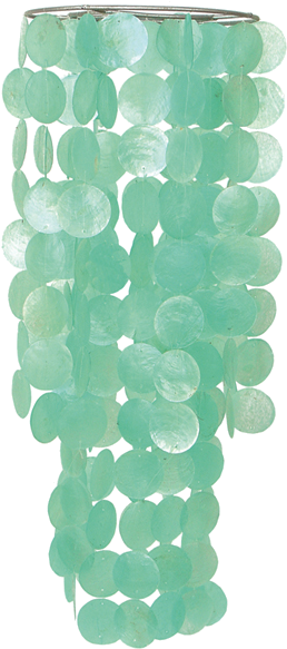 Turquoise Capiz Chandelier Chime - White Capiz Shell Wind Chime (600x600), Png Download