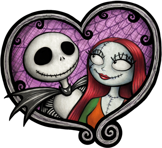 Jack & Sally - Nightmare Before Christmas Simple (630x630), Png Download