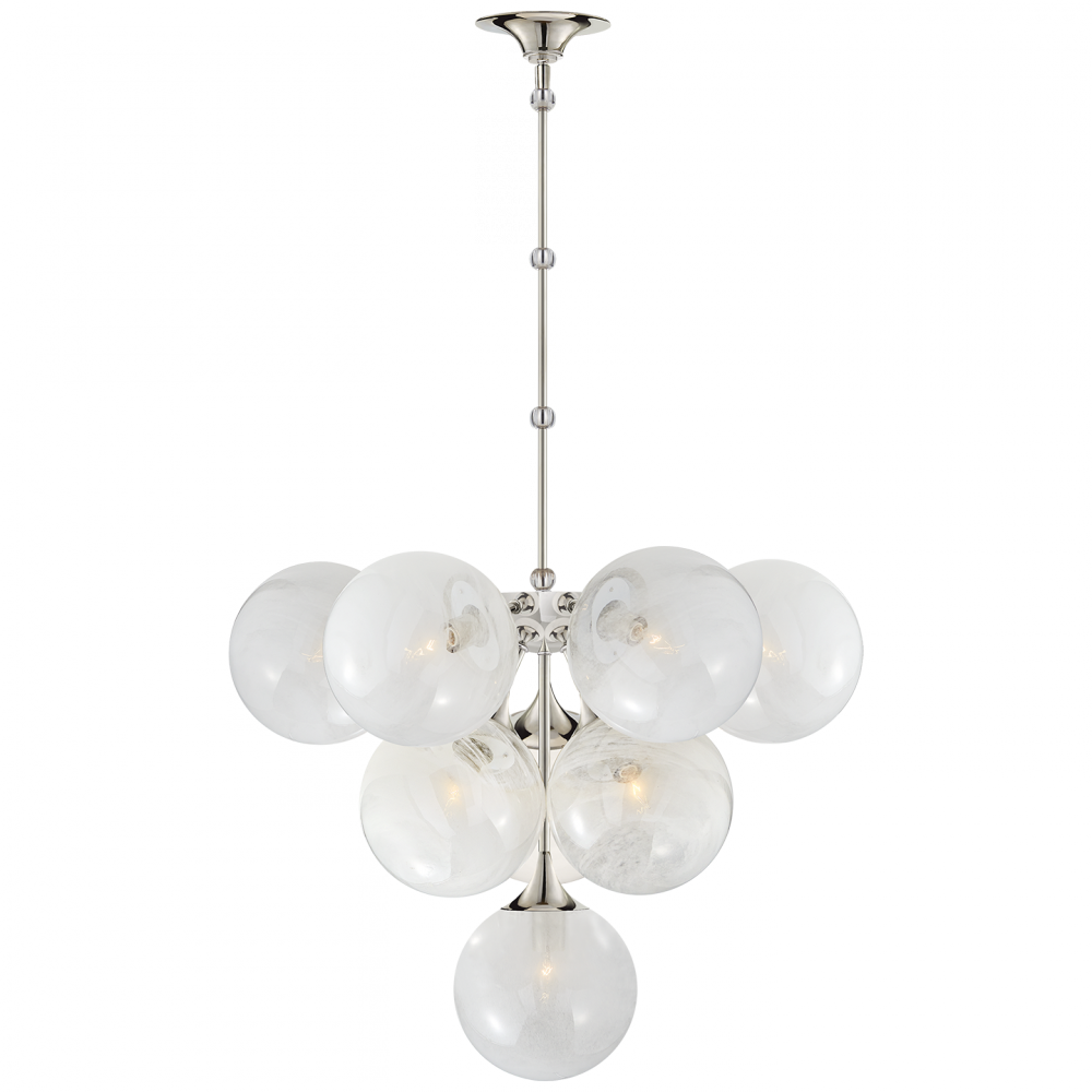 Cristol Tiered Chandelier In Polished Nickel Wit - Ceiling Fixture (1000x1000), Png Download