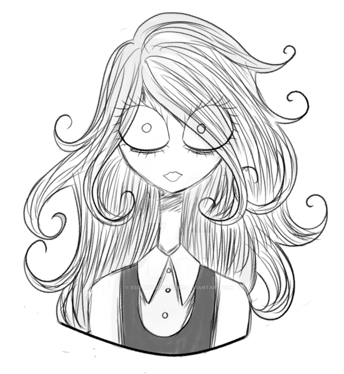 800 X 1000 4 - Tim Burton Hair Drawing (800x1000), Png Download