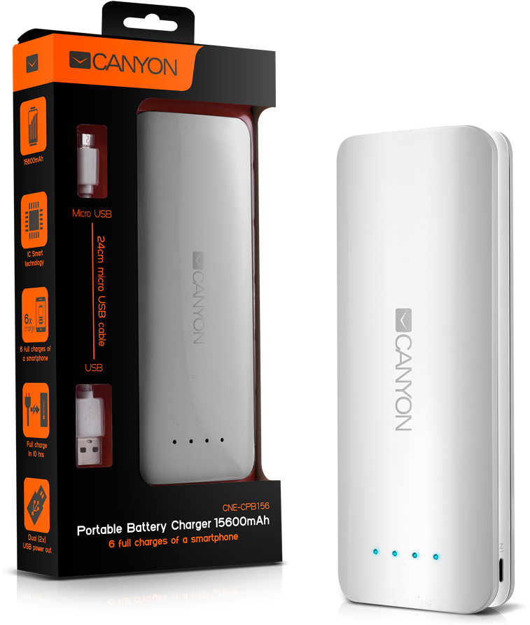 Canyon Power Bank 15600mah (900x900), Png Download