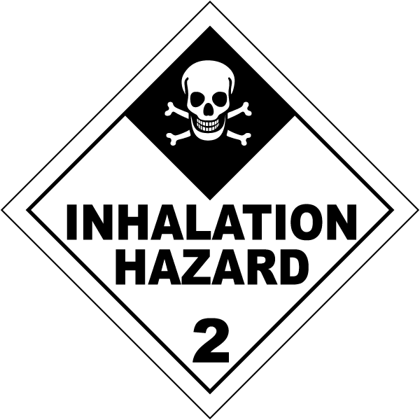 Inhalation Hazard Class 2 Placard - Inhalation Hazard Placard (600x600), Png Download