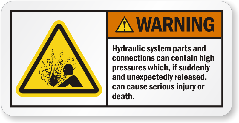 Explosion Hazard Ansi Warning Label - High Pressure Warning Sign (800x414), Png Download