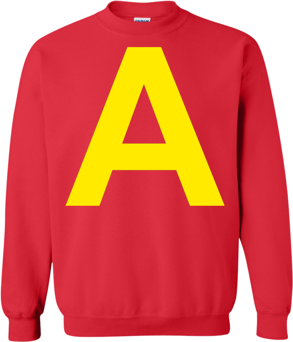 A Letter Alvin Halloween Costume Chipmunks Sweatshirt - Sweatshirt (1155x1155), Png Download